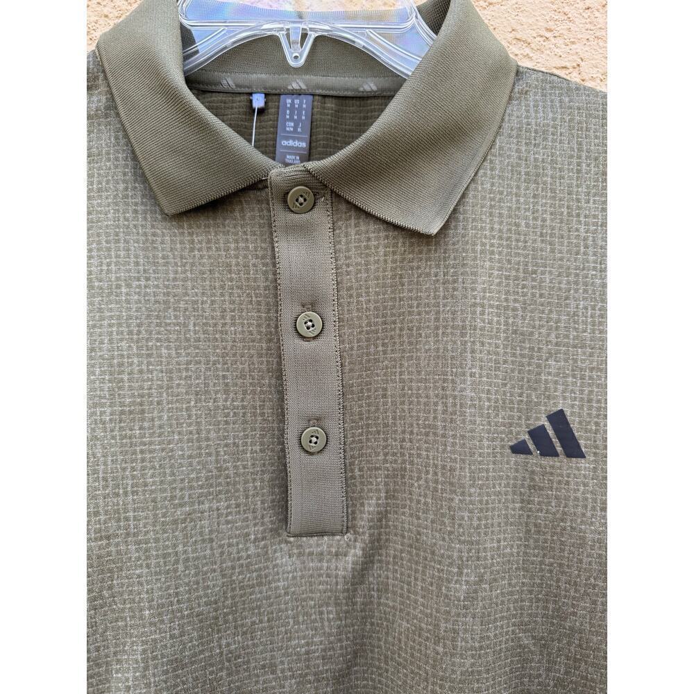Adidas Golf Polo Olive Green Long Sleeve Medium NWT - Picture 4 of 9